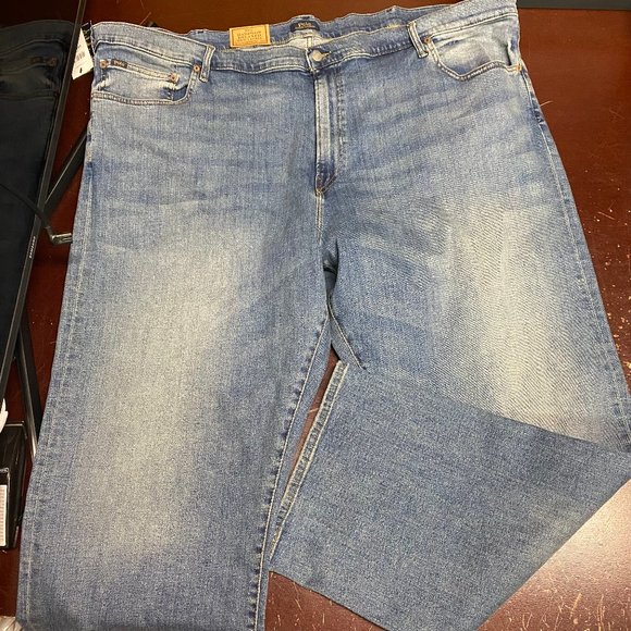 Polo Ralph Lauren Mens Blue Mid Wash Relaxed Denim Straight Jeans Size 52BX32